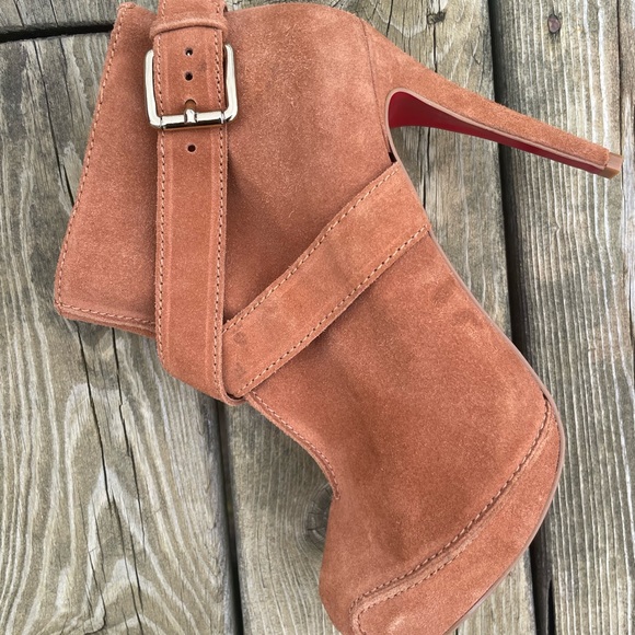 SERGIO ZELCER Suede Tan/Rust Ankle Boots Zip Stiletto Sz 10 Handmade Brazil - Picture 2 of 7